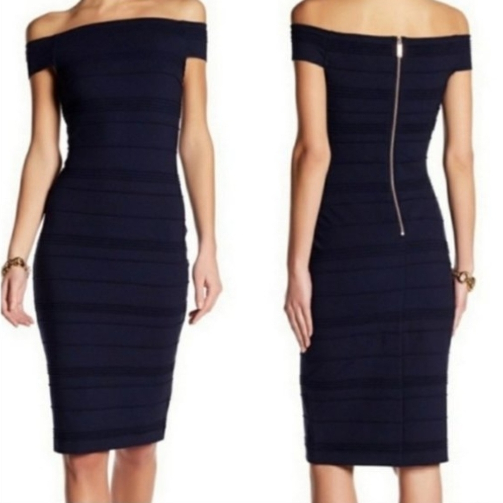 Ted Baker London Off-Shoulder Midnight Dress